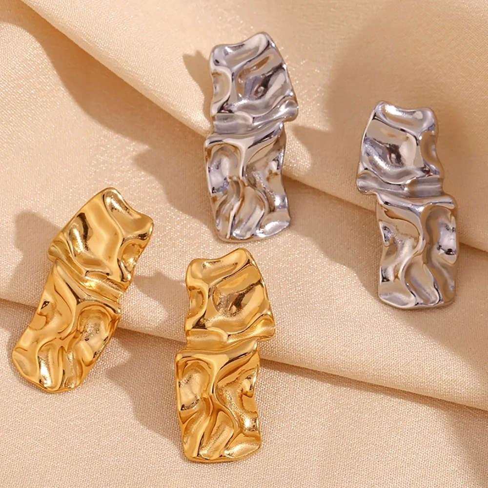 Irregular Square Stud Earrings for Women Tarnish Free Jewelry Aretes Y Accesori Por Mayor