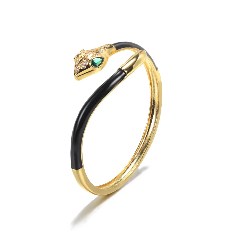 New Korea SimpleNew Design Fashion Bohemian Style Colorful Dripping Animal Snake Shaped Design  Bangle Bracelet Women Ladies