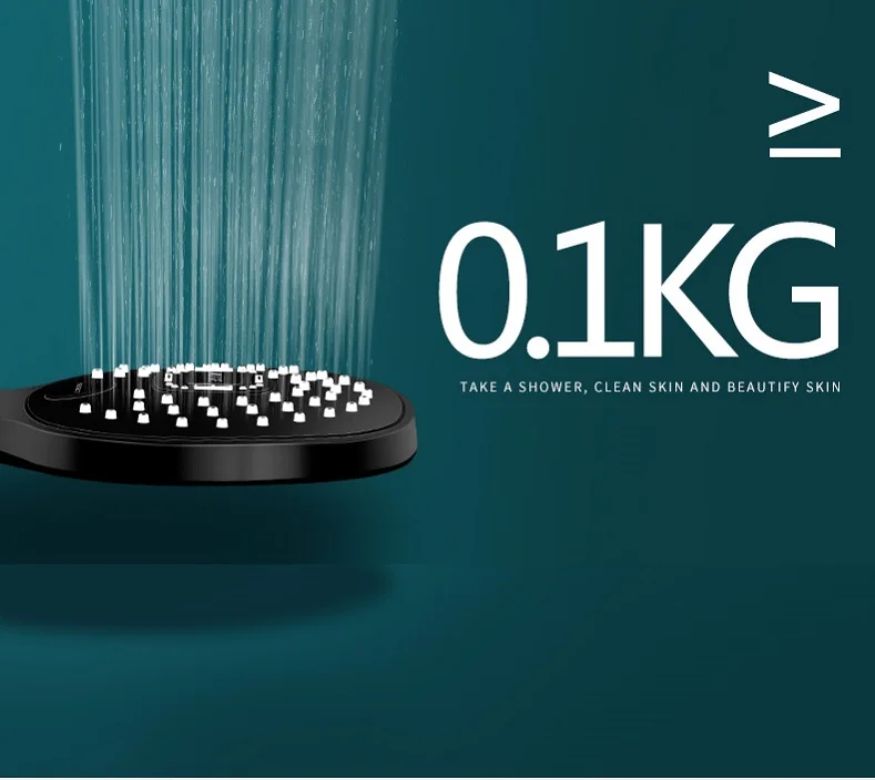 Shower Head Rainfall Bathroom 3 Modes ABS Round Chrome Water-Saving Nozzle G1/2 Bath Faucet Wall Mounted Adjustable Black Shower