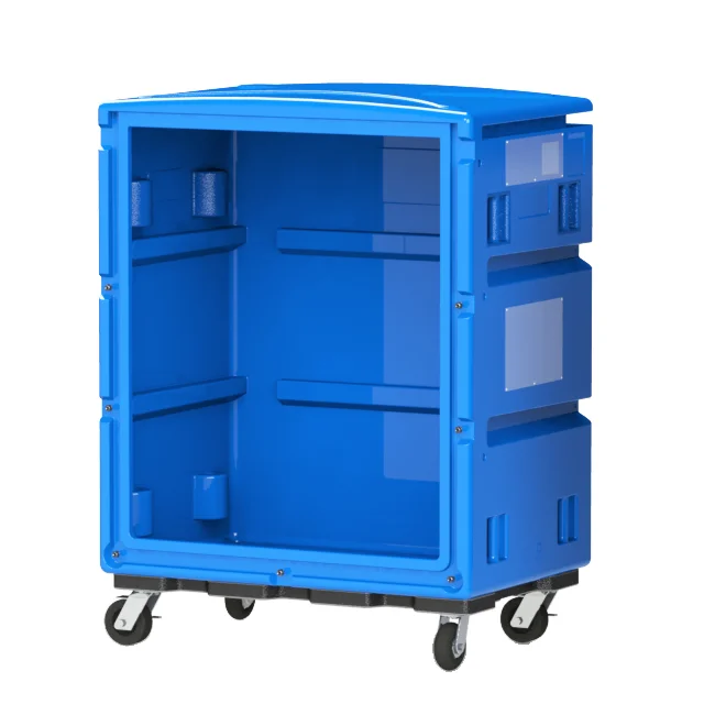 1000л коммерческий больничный отель пластиковая прачечная льняная тележка с колесом