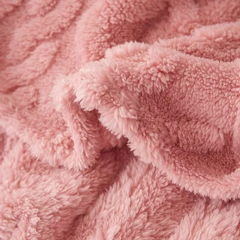 Flannel Fleece Throw Blankets Soft Adult Bed Cover Solid Color Tuff Blanket Winter Warm Stitch Fluffy Bedspread for Sofa Bedroom