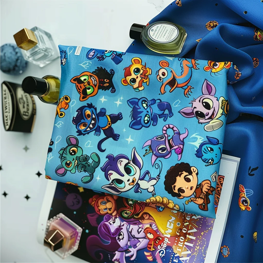Custom Digital Printed Textile Plain Dye 100% Cotton French Terry Fleece Hoodie Fabric sewing fabric with famous kid cartoons