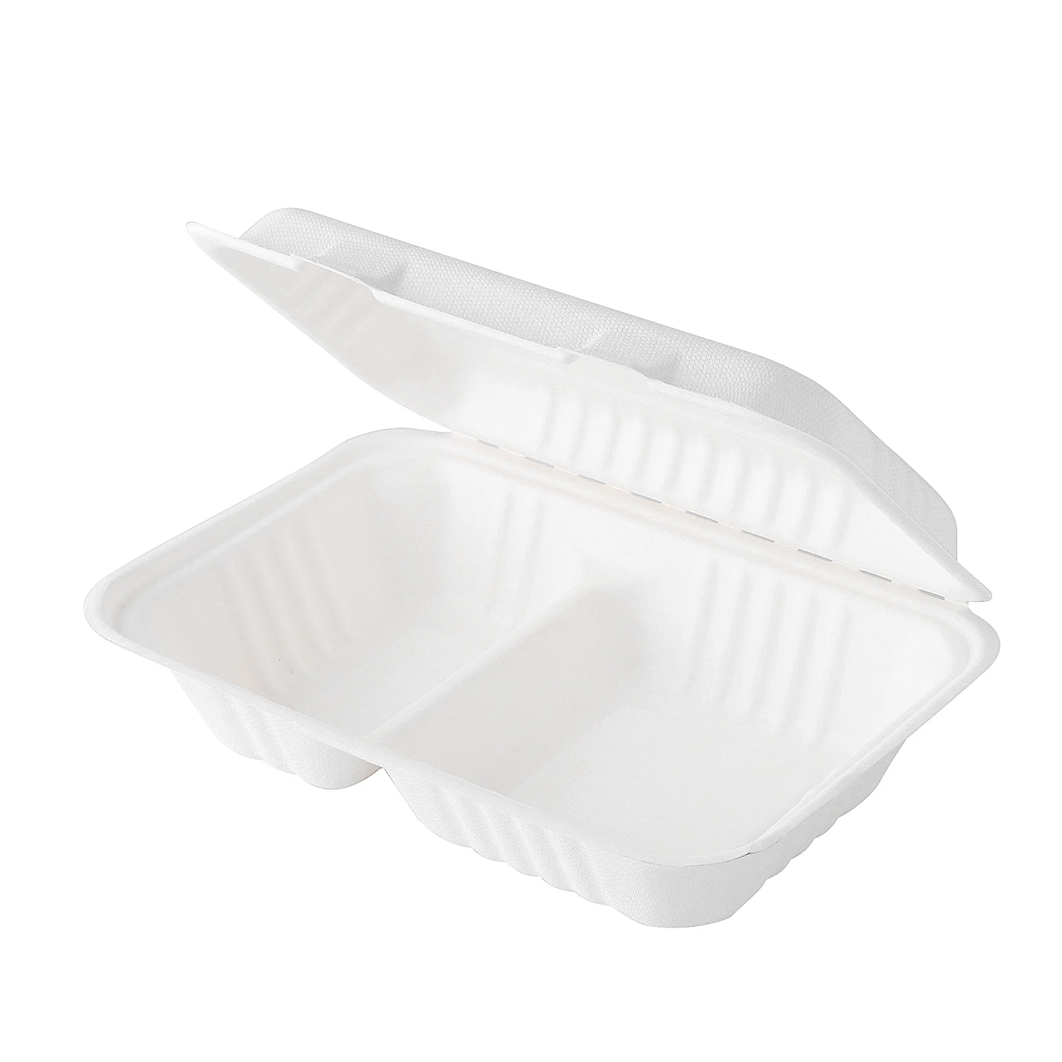 biodegradable disposable tableware compostable 9 inch sugarcane takeout hinged clamshell box bagasse food container