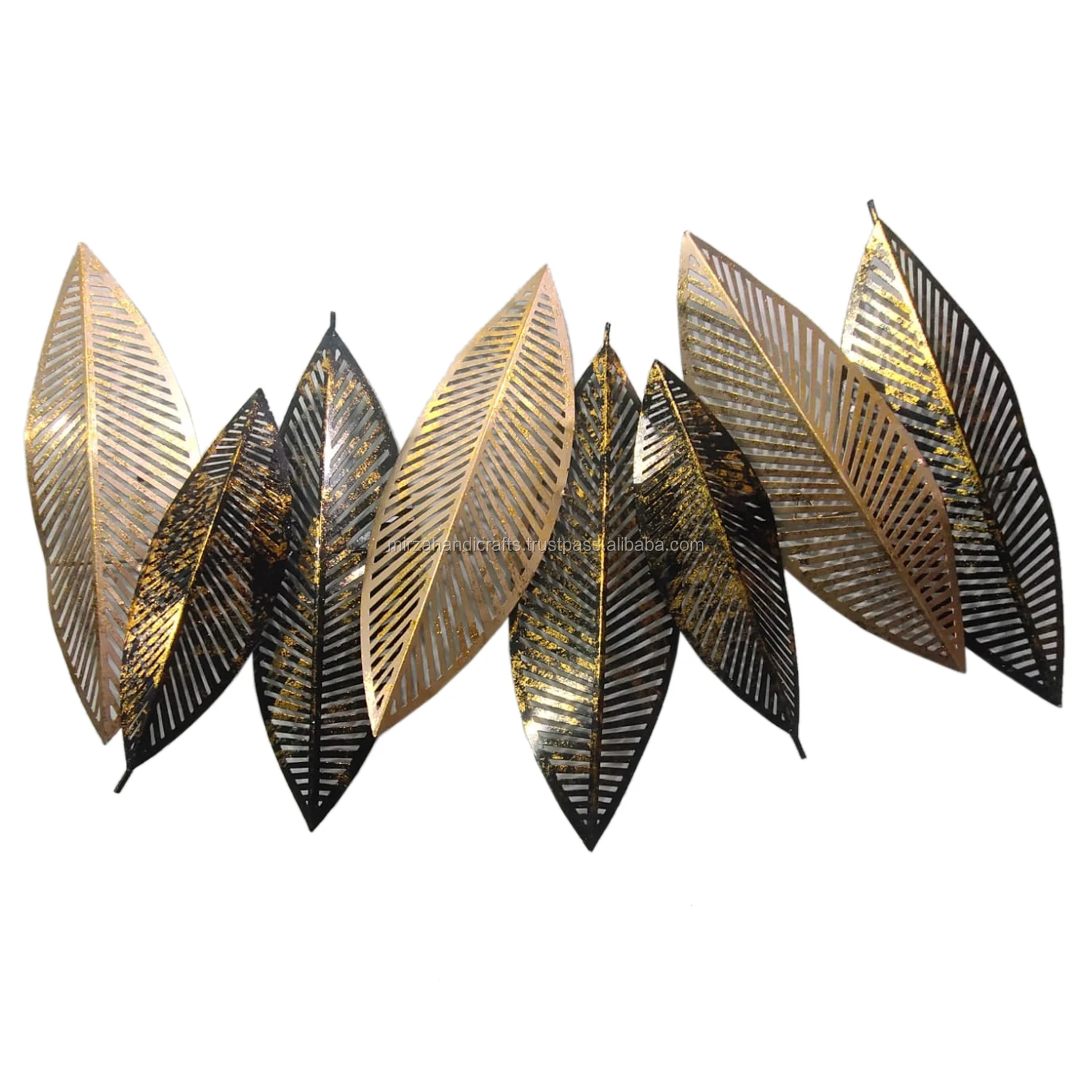 Hand Painted Metal Leaves Wall Decor Home Decoration