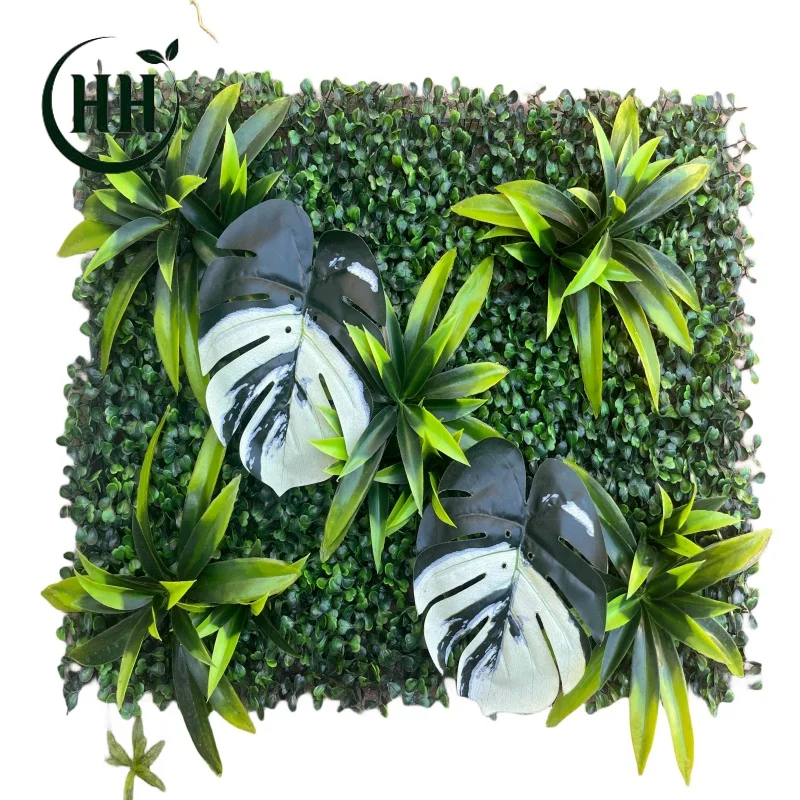 decoration creative hanging round green and white flower wall grass wall backdrop for door shop decor
