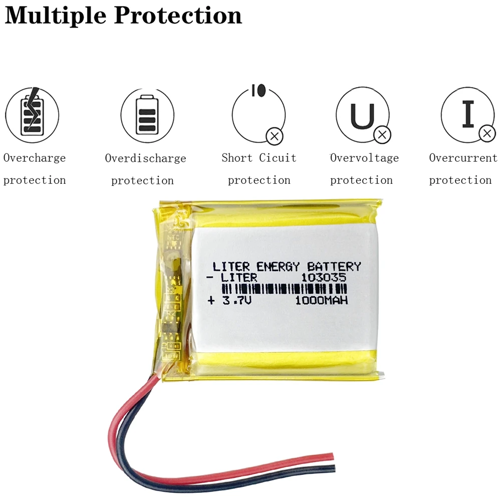 103035 Li-Po 3.7V 1000mah Lithium polymer battery