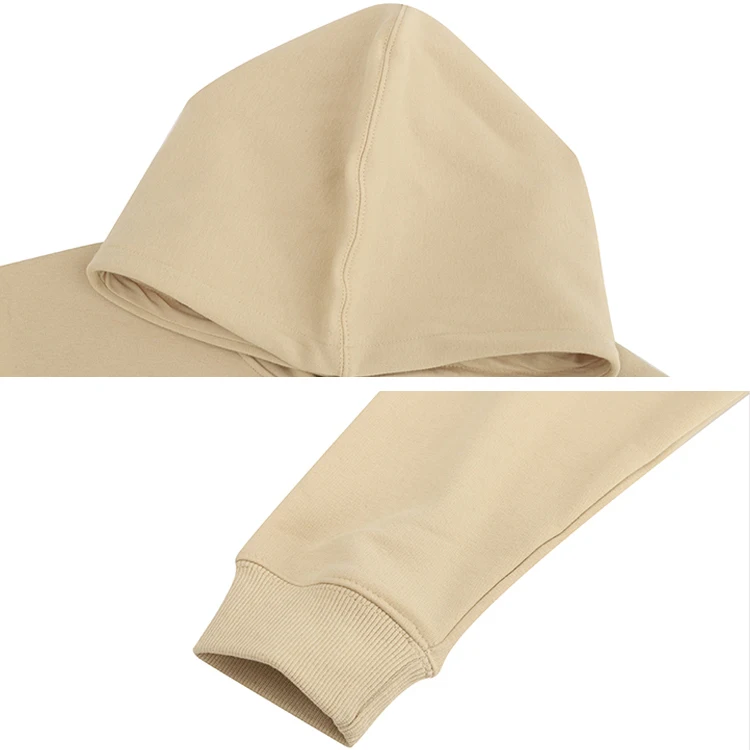 Wholesale man brushed 100% cotton Custom blank hoodie