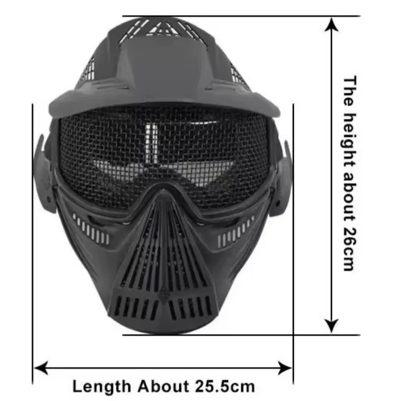 CS Protective Eyewear Metal Steel Mesh Face Wear Outdoor Hunting Paintball Mask Goggles Nylon materials Strap