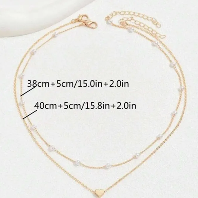 Pearl necklace for women, 14K gold plated layered pearl necklace Fashion pearl necklace for women gold jewelry gifts AM2052030