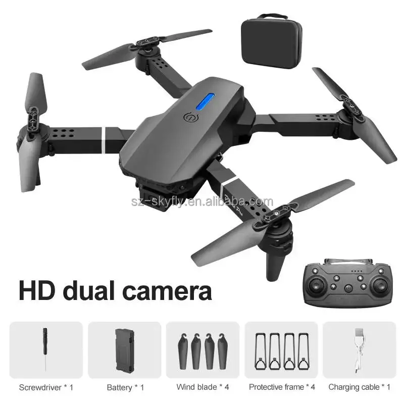 JHD E88 Pro Drone 4k Profesional HD 4k Rc Airplane Dual Camera Wide Angle Head Remote Quadcopter Airplane Toy Helicopter dron