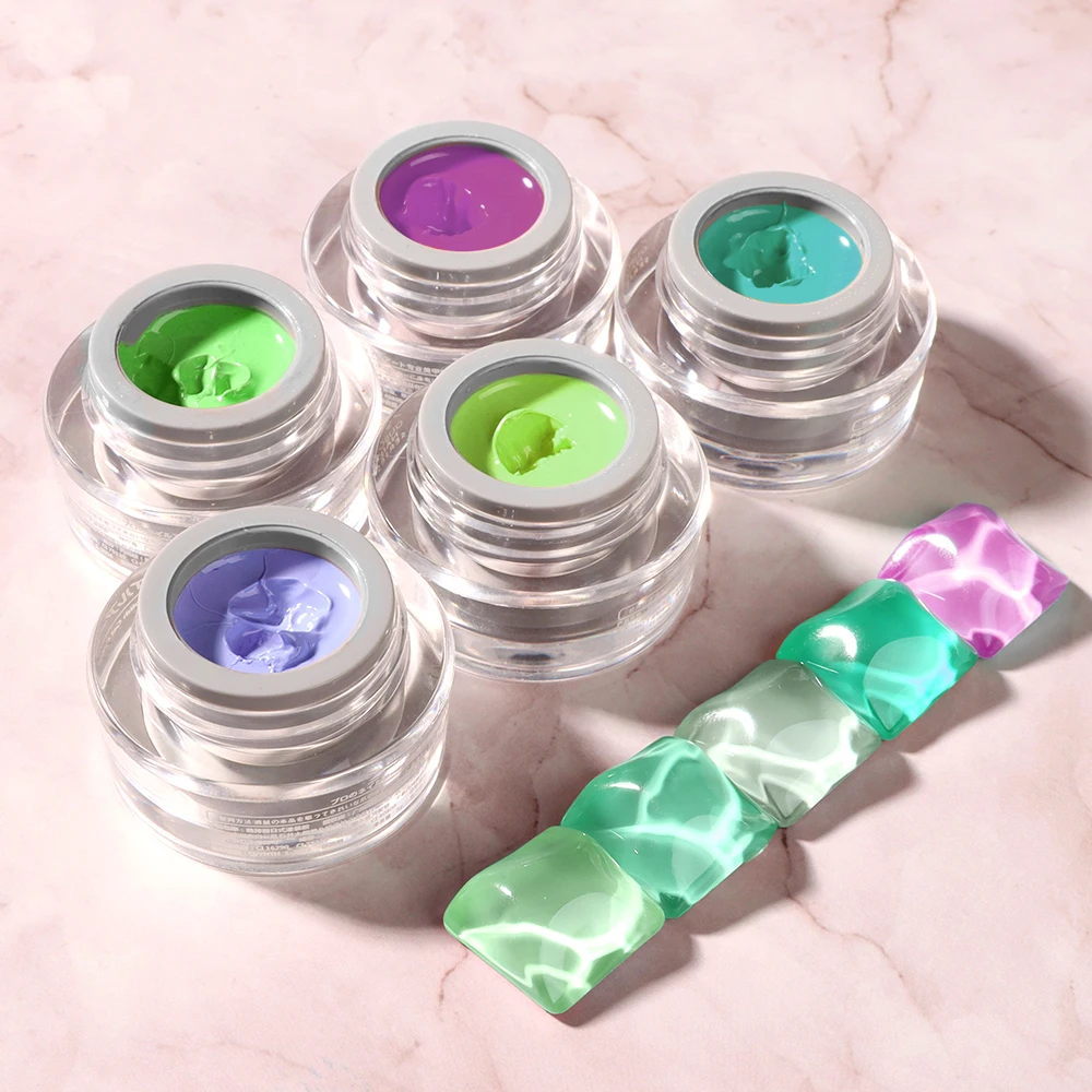 Professional Salon Custom Logo Nail Art Rich Pigment Soak Off Solid Creamy Solid Gel Pudding Colors Gel Polish