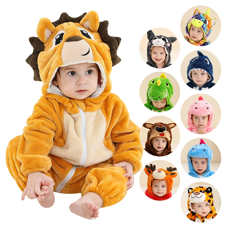 Michley Factory OEM ODM Cartoon Baby Romper Animal Hooded Babies Jumpsuit Romper