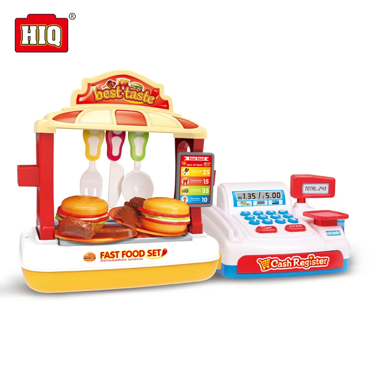 2019 New children Plastic Pretend Play Supermarket toy set cash register toys with light and music for kids play
