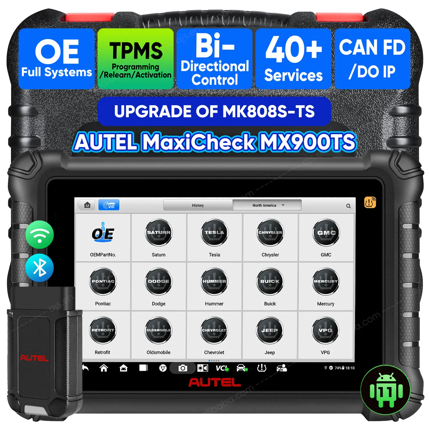[US VERSION] Autel MaxiCheck MX900 TS Car Universal Professional Diagnostic TPMS Tool Altra MX808S Vehicle OBD2 Scanner Machine