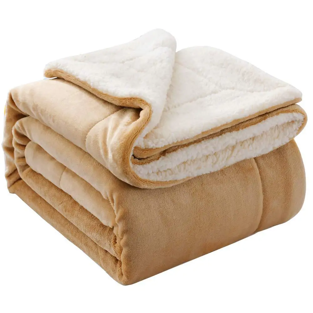 60 Color Sherpa Fleece Queen Size Blankets For Bed Thick and Warm Blankets For Winter Soft and Fuzzy Double Layer Sherpa Blanket