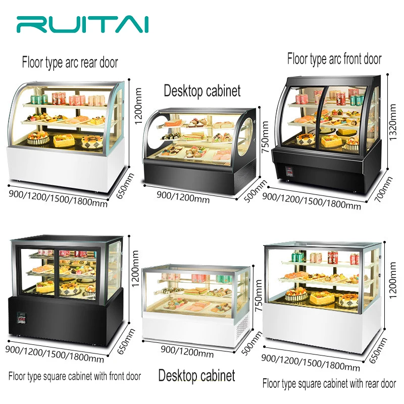 Белый витринный холодильник для тортов RUITAI