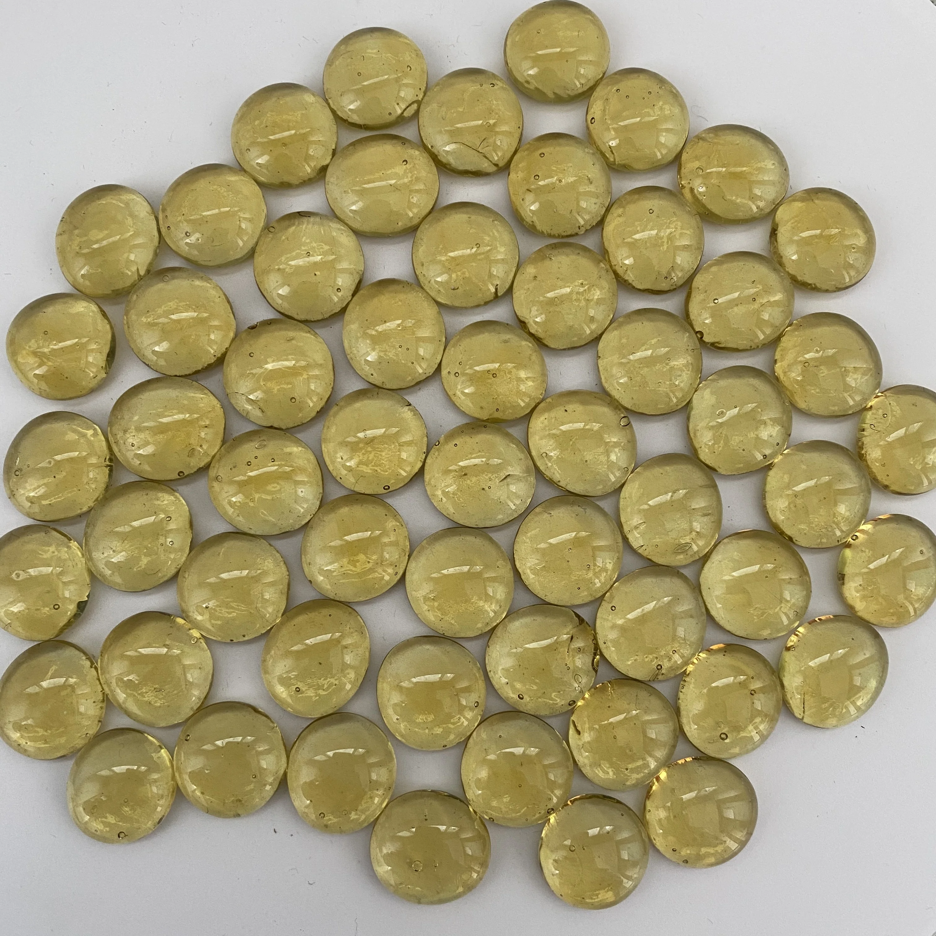 17-19mm Decoration Landscaping Flat Round Glass Pebble