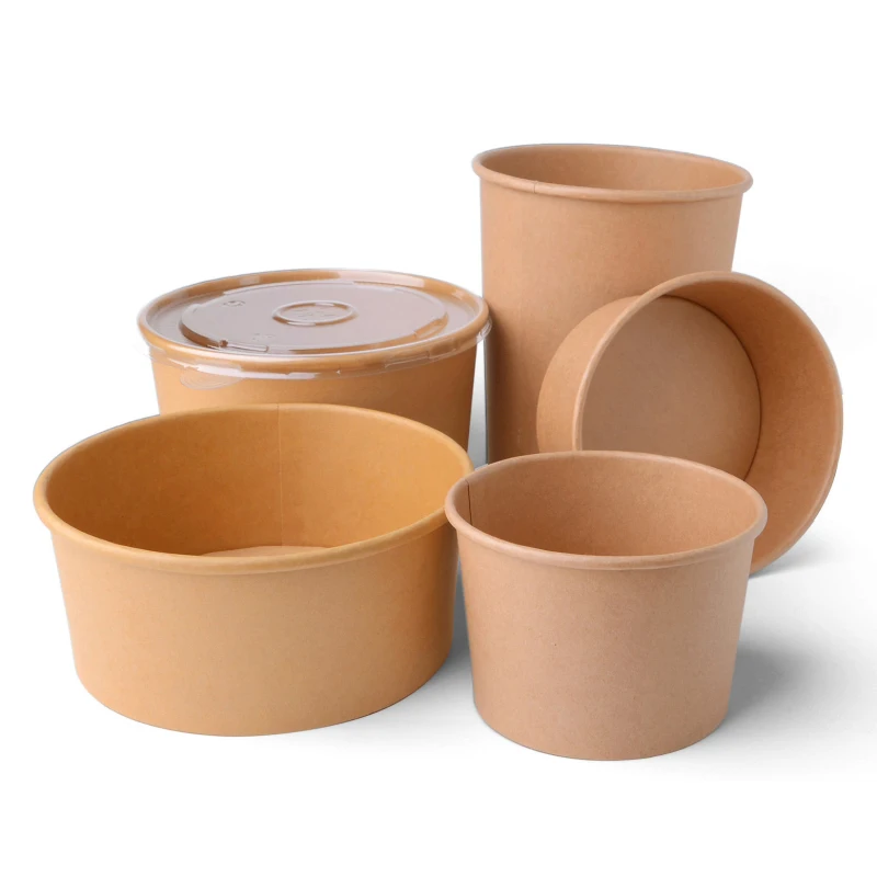 Контейнер для супа Cupscraft чашка биоразлагаемая бумажная чаша с крышкой картонная