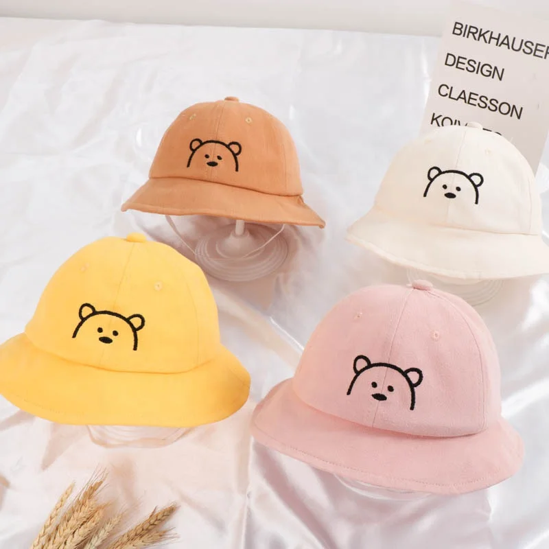 OEM Factory Wholesale Best Quality animal pattern fashion canvas baby caps Bucket hat cap for children