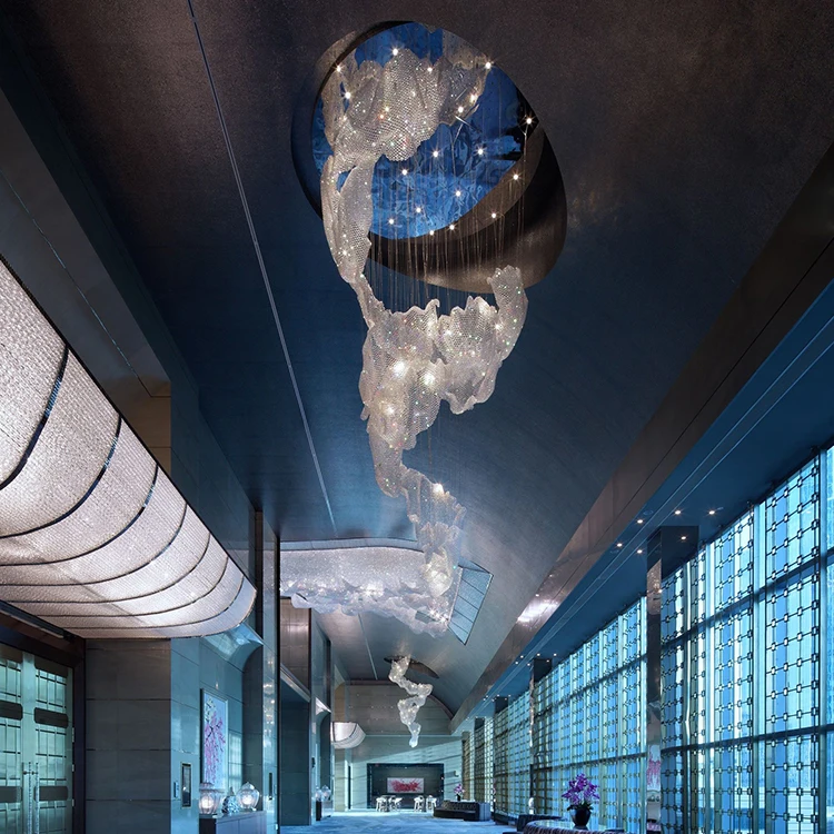 Modern Simple Style Custom Project Show Room Banquet Hall Villa Luxury Led Chandelier Lamp