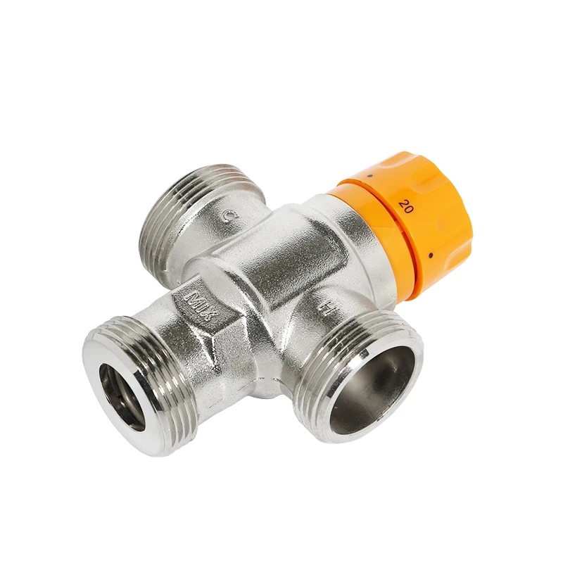 Hot & Cold  Thermostatic Mixing Valve Three Way Thermostatic Valve Brass Material  Valve