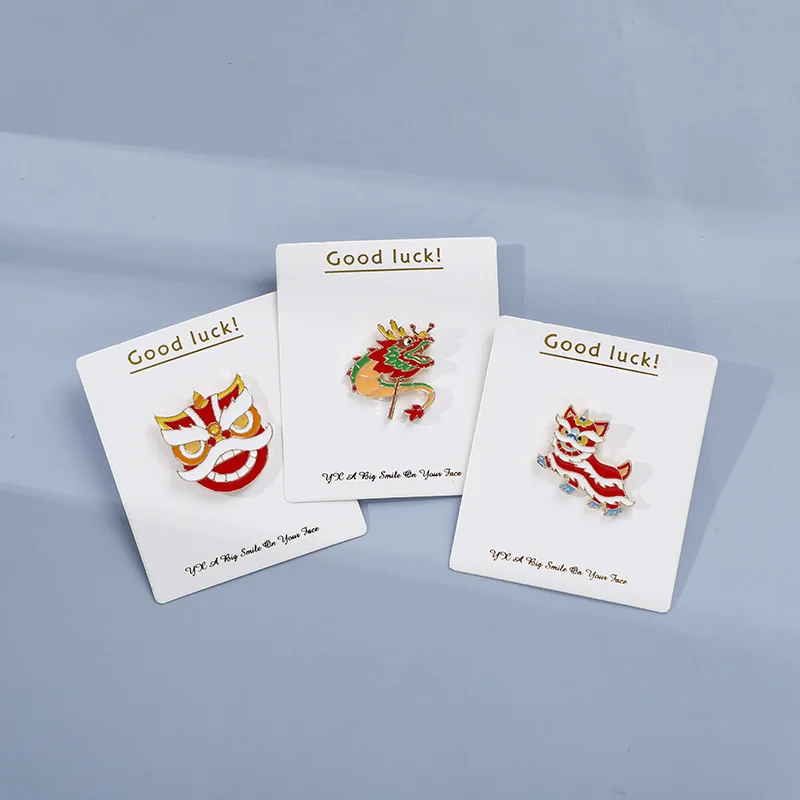 New Wholesale Dragon Dance Brooch In Chinese Style Original Lion Dance Badge Holiday Gift Versatile Accessories
