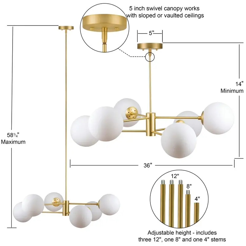 Hot Selling Northern Europe Chandeliers & Pendant Lights Glass Lamp Golden Led Modern Chandelier Light