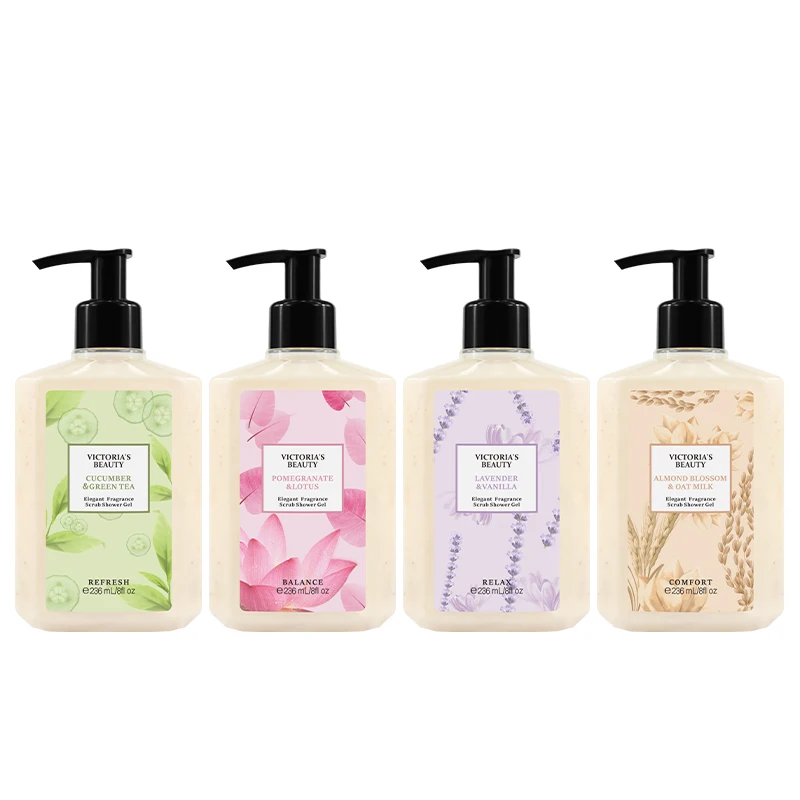 Private Label Wholesale Bubble Bath Body Wash Flower Extract Hot Selling Moisturizing and Lightening Perfume Scrub Shower Gel