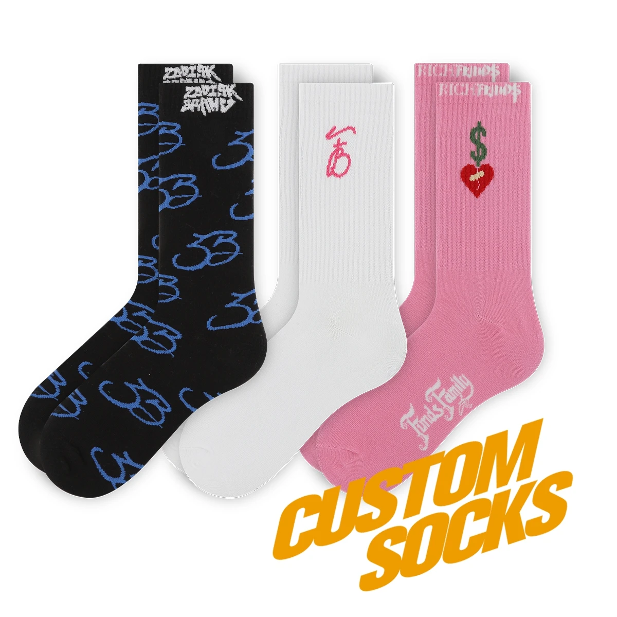 FREE DESIGN & MOCKUP new design athletic sports sock custom logo sports cotton sock custom made gym sox