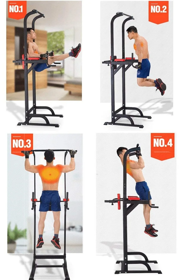 ZYfit Fitness & Body Building Strength Training Chin up Dip/ Leg Raise/Power Tower with Backrest