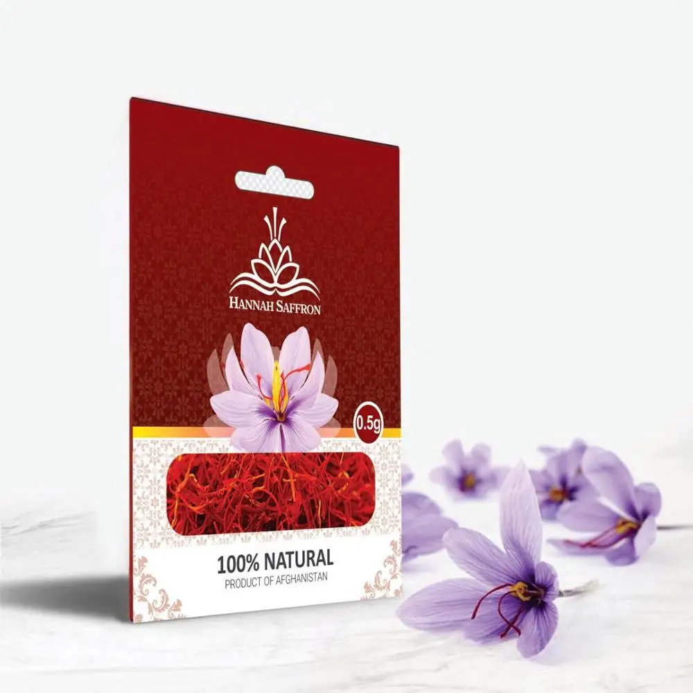 
High Quality Afghan Negin Saffron in Retail Packaging 0.5g 