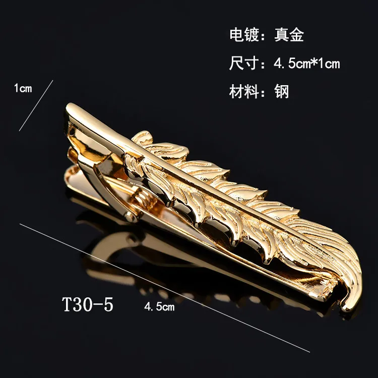 Manufacturer 3D Designed Metal Unique Necktie Clips Pin Glasses Paper Clip Wheat-ear Shape  Necktie Clasp Custom Logo
