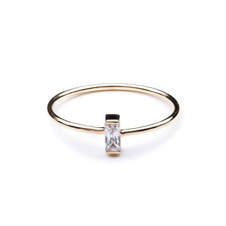 Baguette Ring Gold Rainbow Hot Sale 925 Sterling Silver Turkish Men Women CLASSIC S925 Birthstone Ring Zircon Geometric 30 Pcs