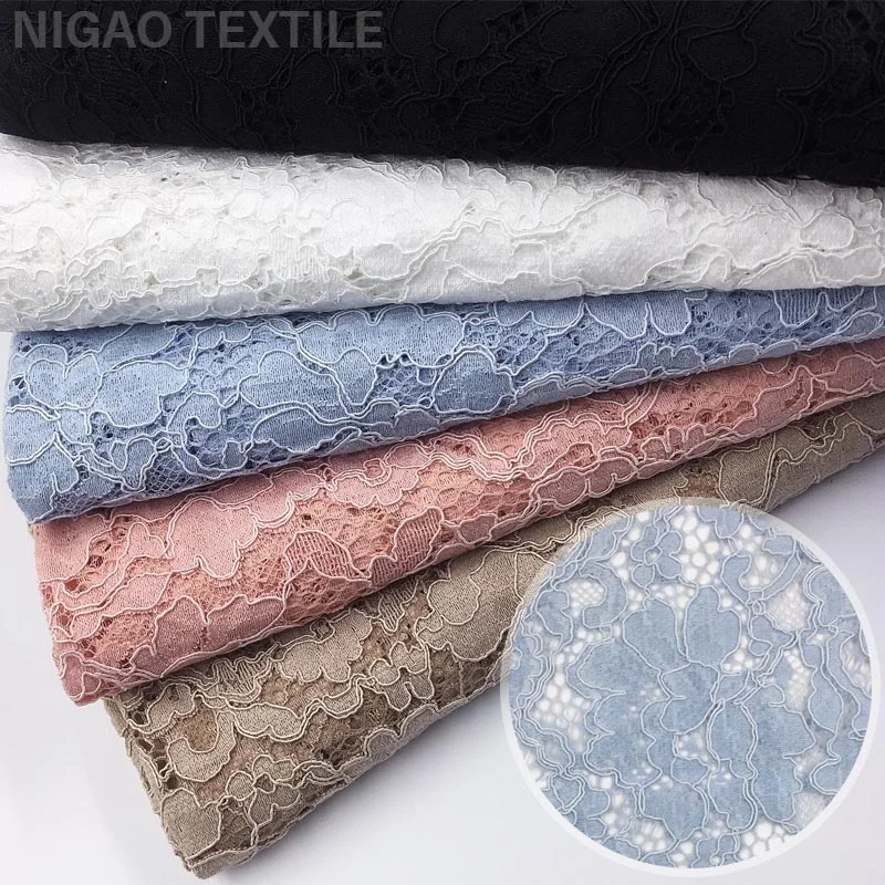 Элегантный дизайн, хлопчатобумажная кружевная ткань в стиле ретро с цветочным узором, шнуровка для ресниц, кружево для женского платья