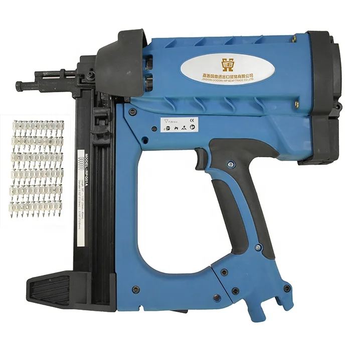 Portable Cordless Non Pneumatic Hot Sale Premium Quality Cordless Concrete Gas Nailer GSR40 Gas Nail Gun For Plastic Holder Collated Strip Nails