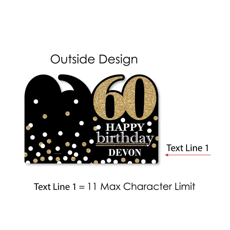 Adult 60th Birthday Gold Happy Birthday Giant Greeting Card Personalized Big Shaped Jumborific Card