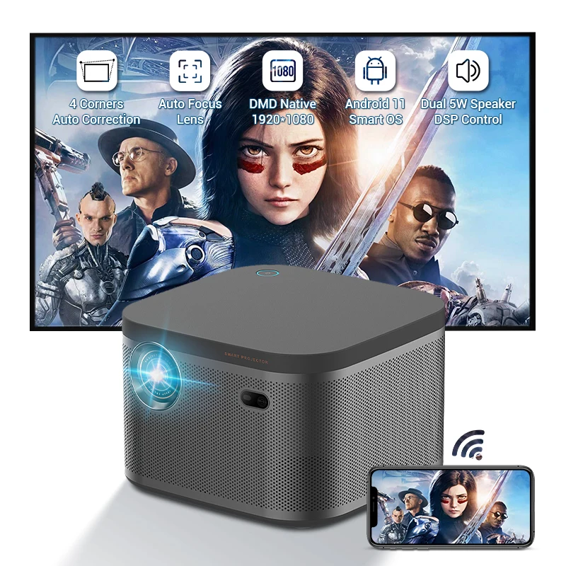 Умный мини-проектор Hotack на Android, 1080p Full HD, 4K