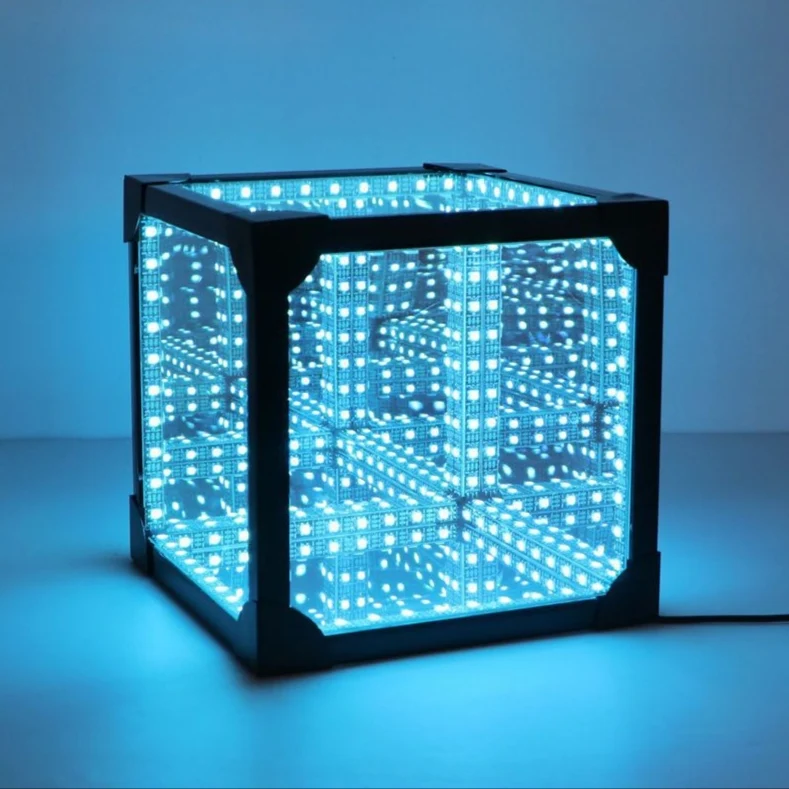 New Product hypercube Colorful Cirling mirror cube Infinity 3d Mirror Hyper Cube LED Light The Hyperspace Lighting Cube