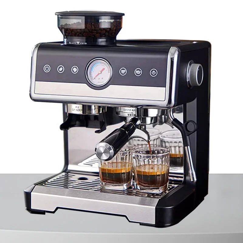 Automatic Multifunctional Bean To Cup Steam Stainless Steel Coffee Maker Espresso Machine With Grinder