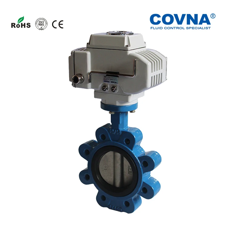 COVNA Electric Actuated Valve Carbon Steel WCB Lug Type Seat Wafer Type Butterfly Pressure Reducing Valve for Water