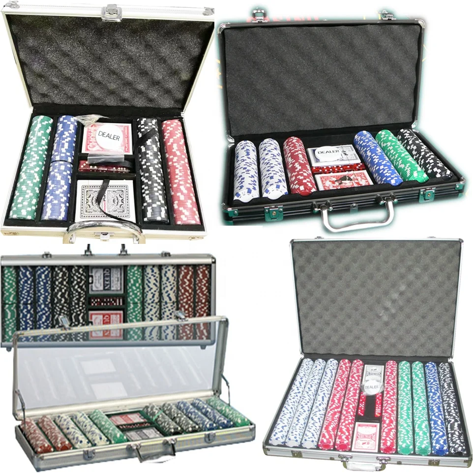 Portable Aluminum Playing Hard Case With Poker And Chip Aluminum Case