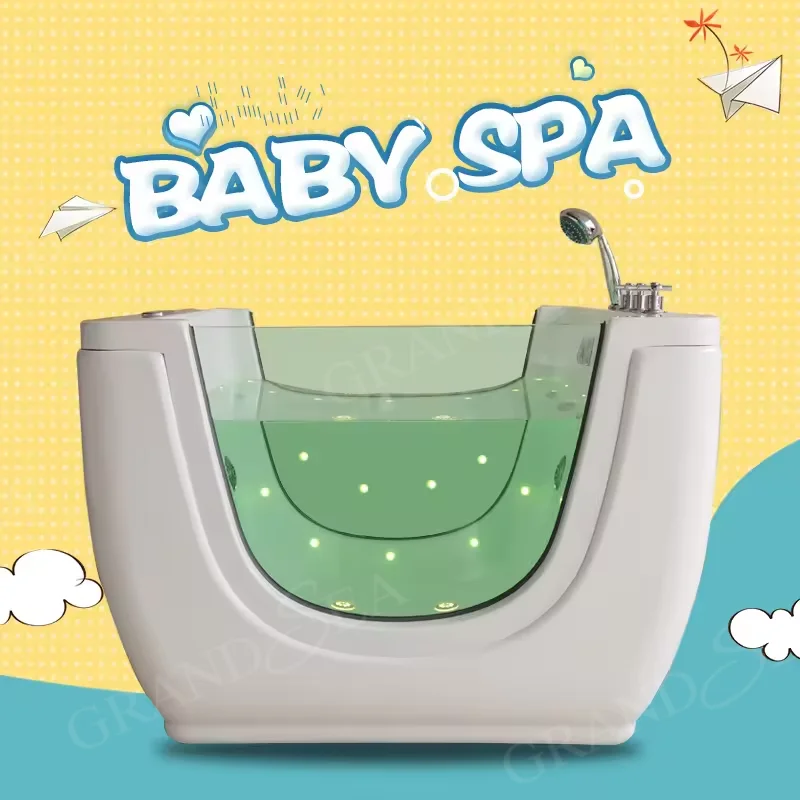 OEM ODM Logo Freestanding Baby Indoor Spa Bathtub with Temperature Sensor Multifunctional Massage Bathtub Baby Bathtub