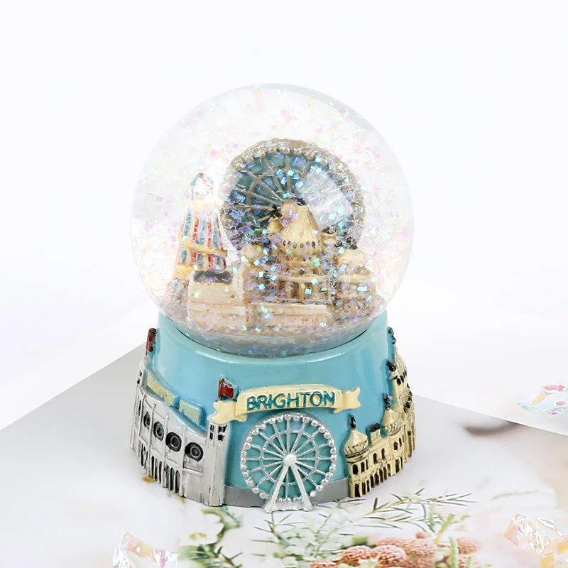 Personalized  Big Brighton London England Resin Tourist Souvenir Snow Ball christmas snow globe corporate promotional gift items