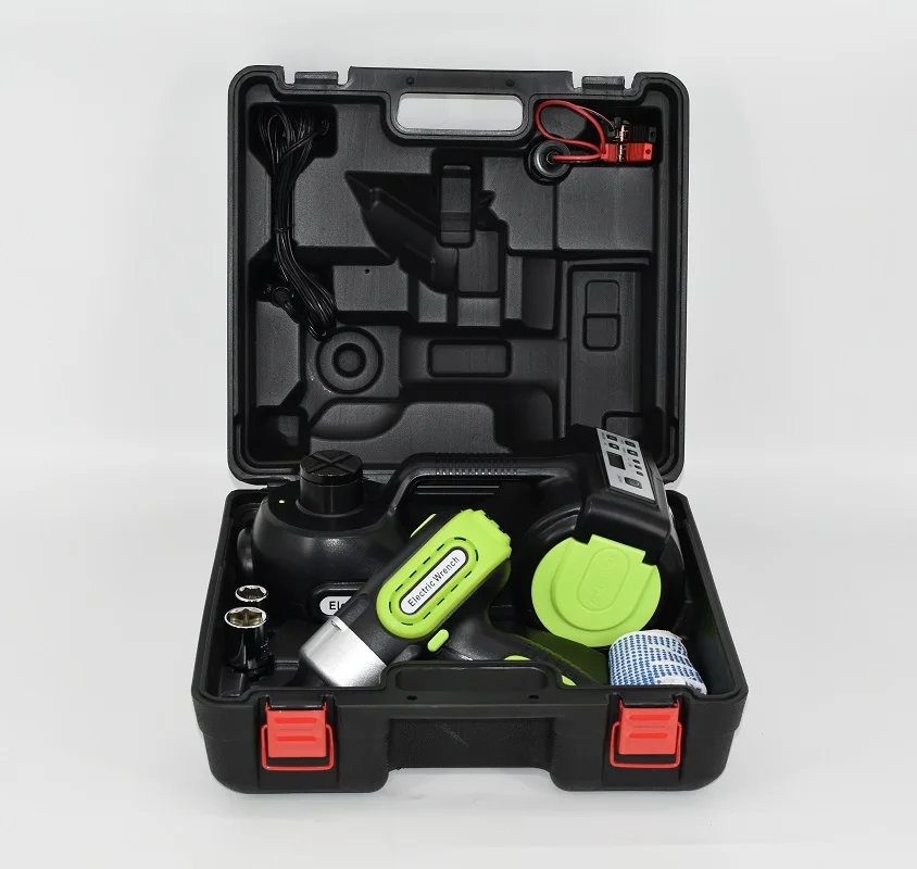 Electric Car Jack Kit 5 Ton 12V Car Jack Hydraulic with Impact Wrench & Inflator for Car SUV