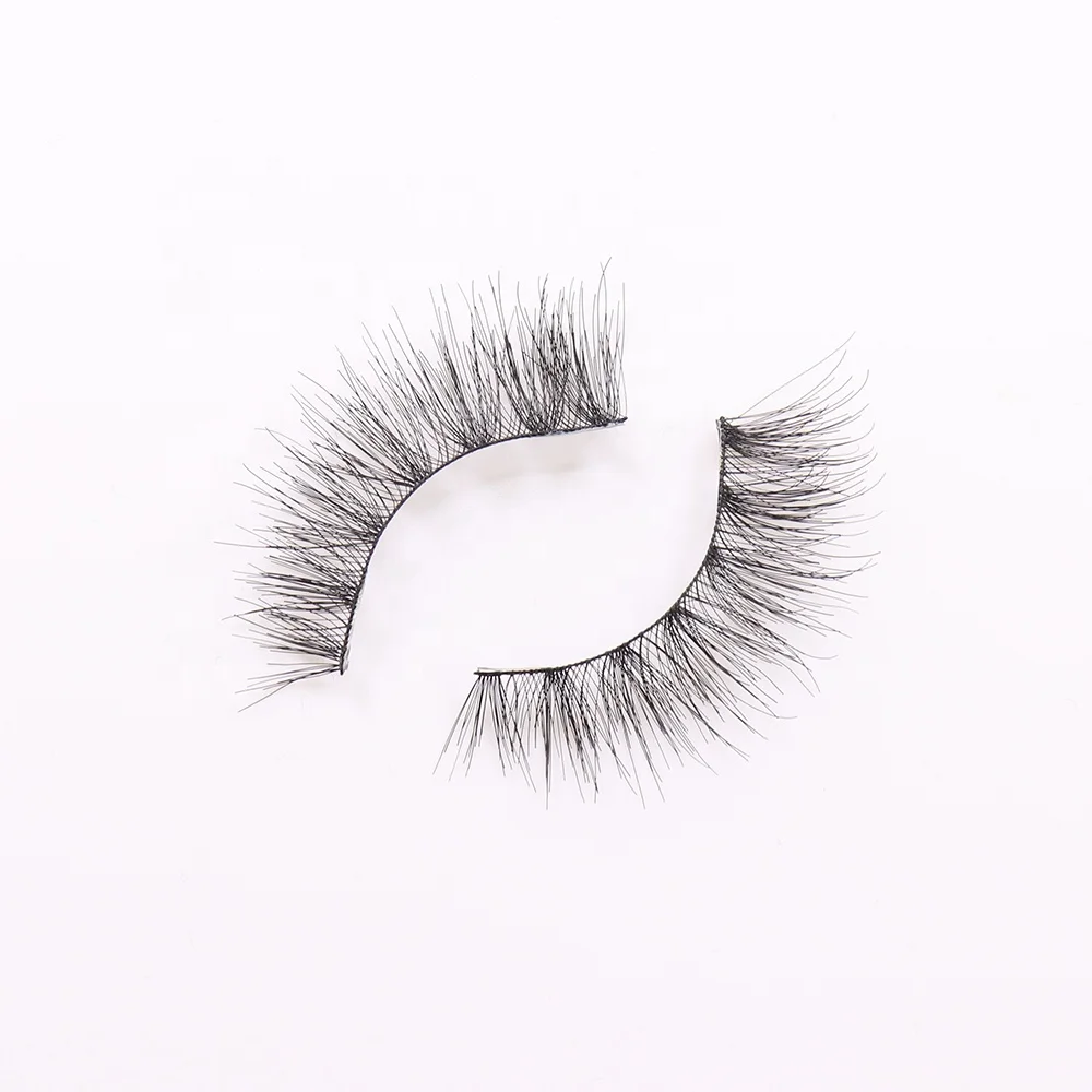 New Hot Selling Natural Style Double Wispy Eyelash Lightweight Thinner Band False Eyelashes