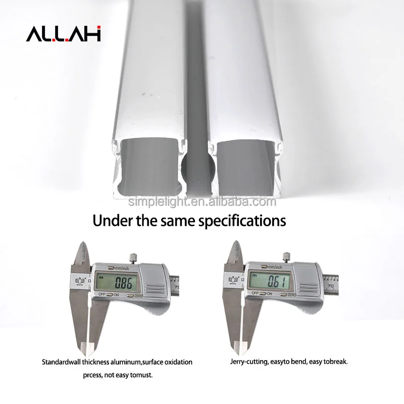 ALLAH 1715 Aluminum Profiles with Channel, Kitchen Aluminum Profile led Profile Light Aluminum