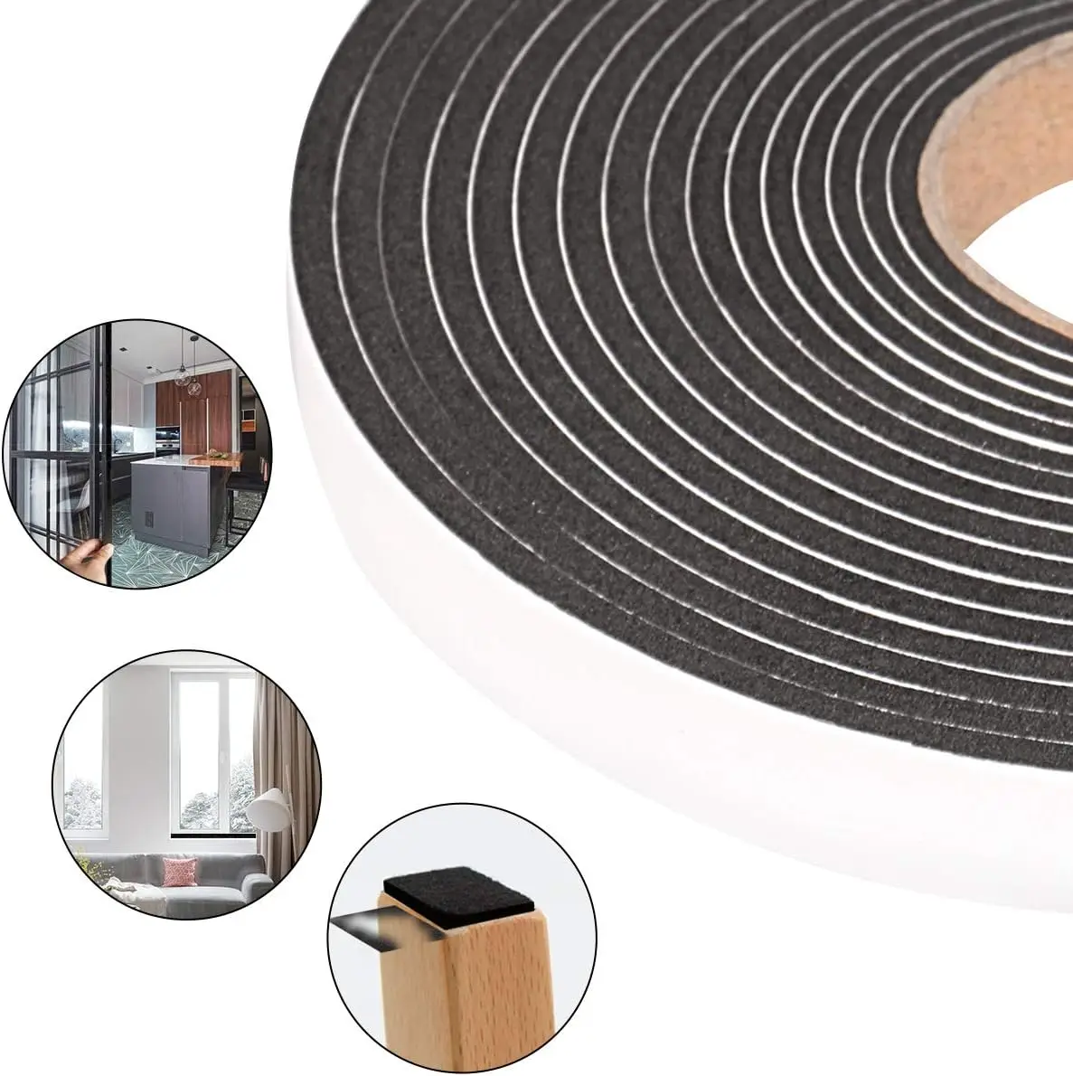 Expanding sealing tape Foam Strips with Adhesive Neoprene Weather Stripping High Density Closed Cell Foam Tape Seal for Doors