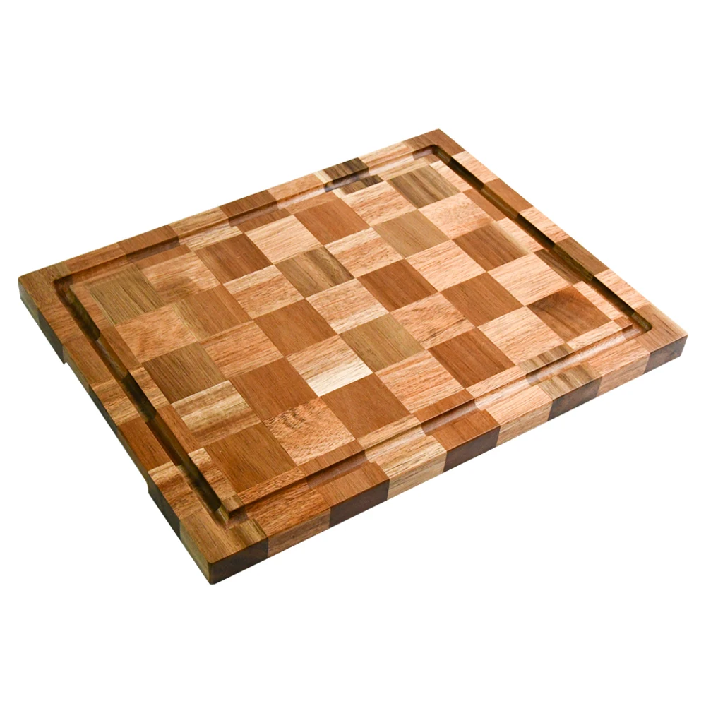 Large Acacia Wood Cutting Chopping Board for Kitchen with End-Grain,Thick Large Butcher Block with Juice Groove
