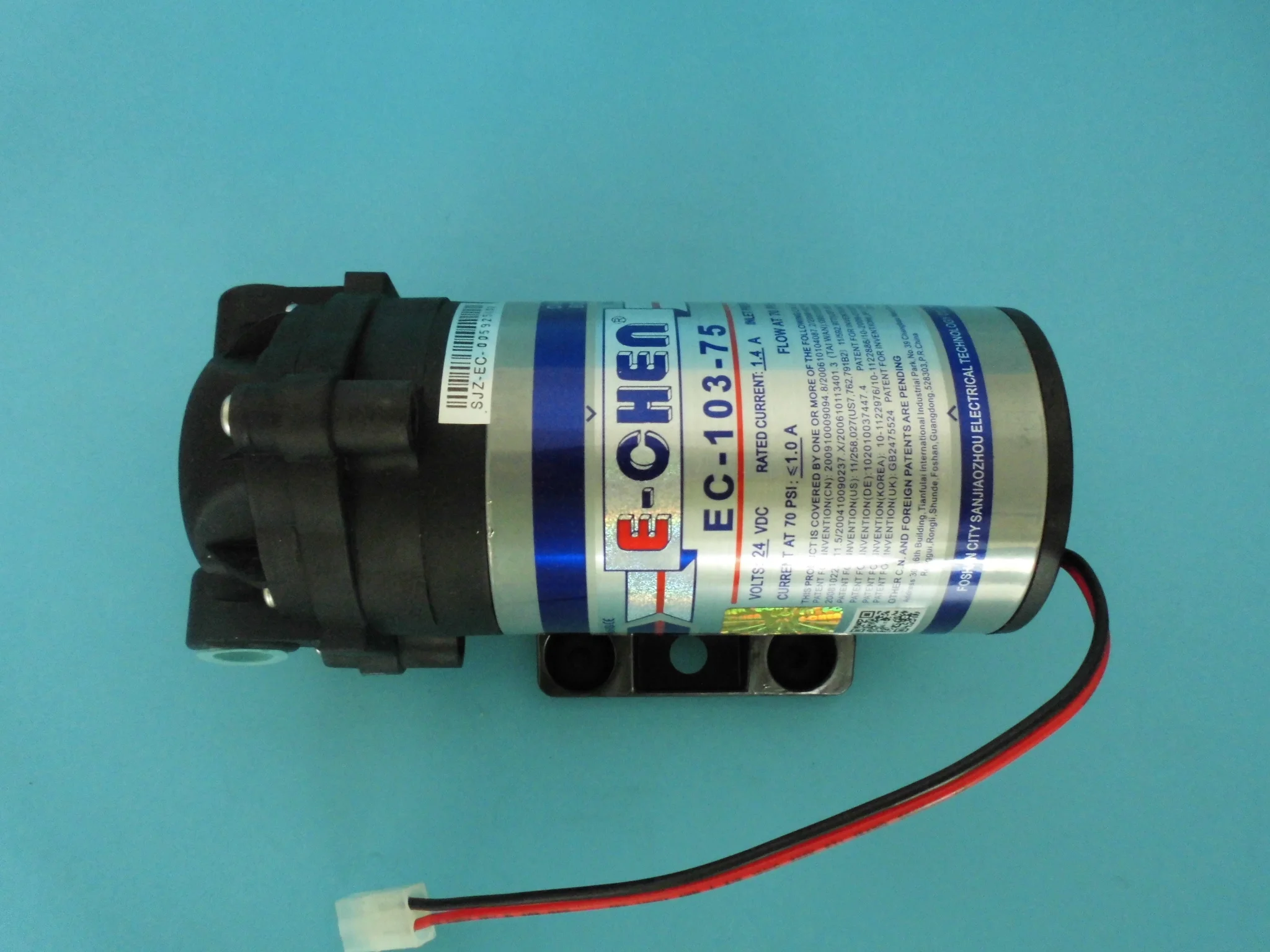 24V DC E-CHEN EC-103-75 ro booster pump / 75GPD RO water filter diaphragm pump