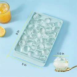 Plastic 33 cavity  ice ball mold DIY whiskey Ice cube Mold Ice tray with cover